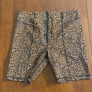 Free People Leopard Print Athletic Shorts